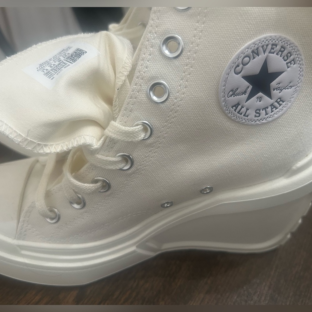 Converse Off-White Women's Chuck 70 Deluxe Wedge Sneakers - Picture 6 of 7